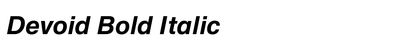 Devoid Bold Italic
